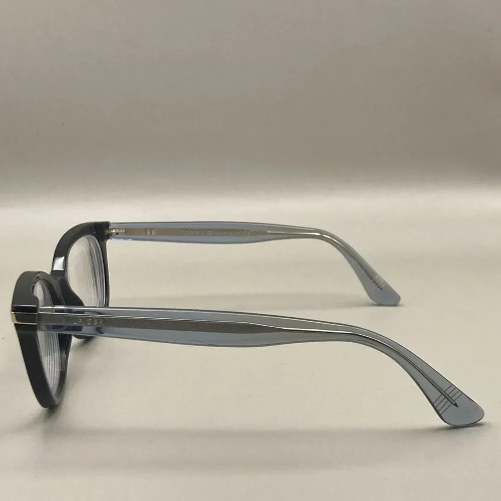 Tommy Hilfiger Eyeglasses, Frames Only, TH 1519 OY4, 50-18-140, Black/Clear Blue
